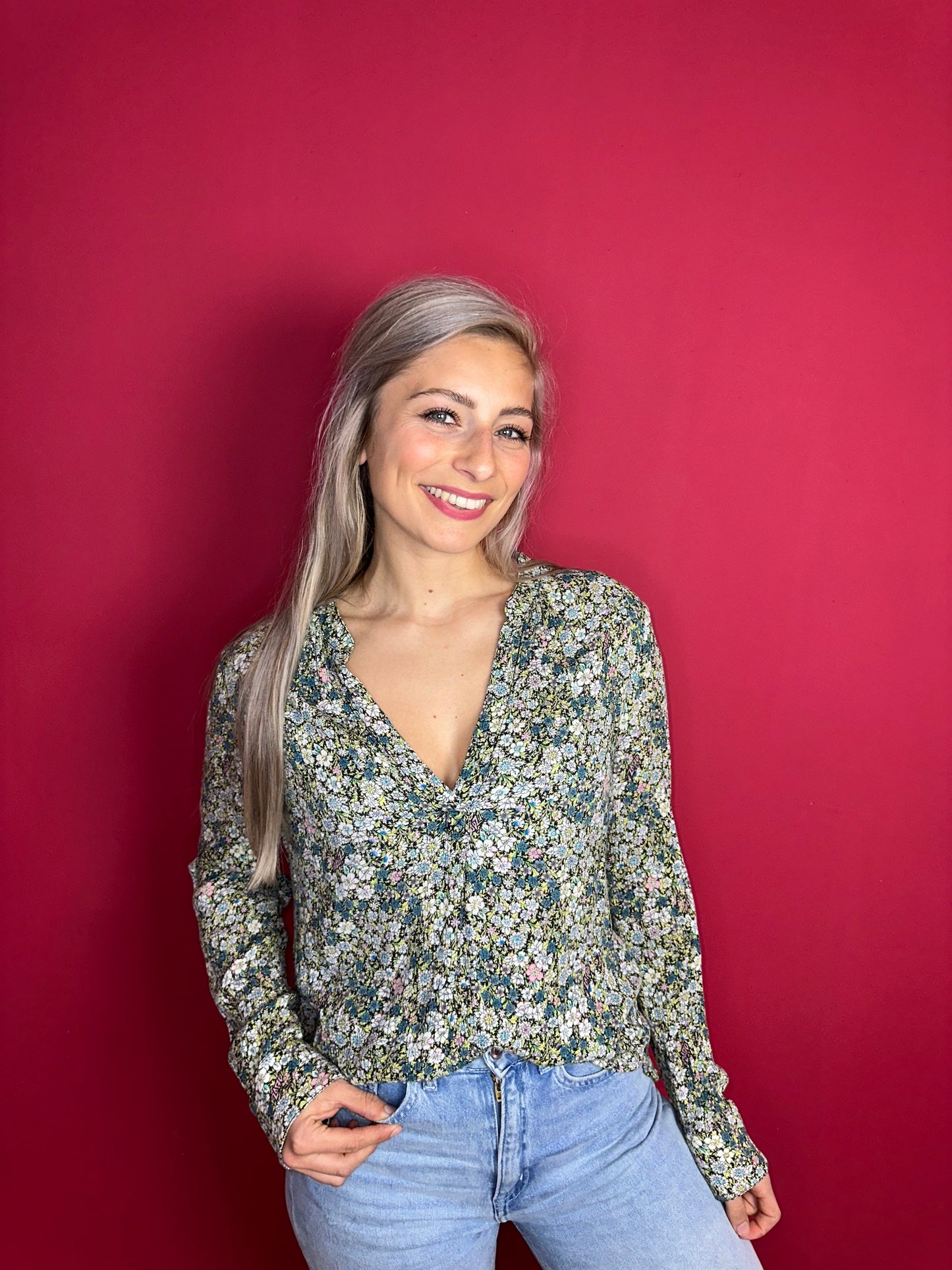 Blouse Zadig&Voltaire Tink Crinkle Liberty Garden - Maat M