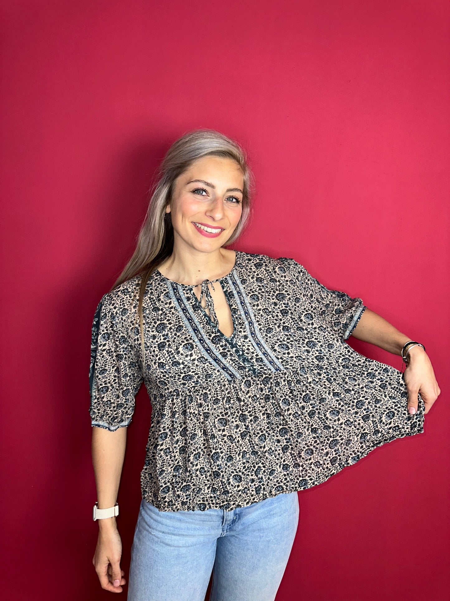 Blouse ba&sh Tobias print - Maat 3