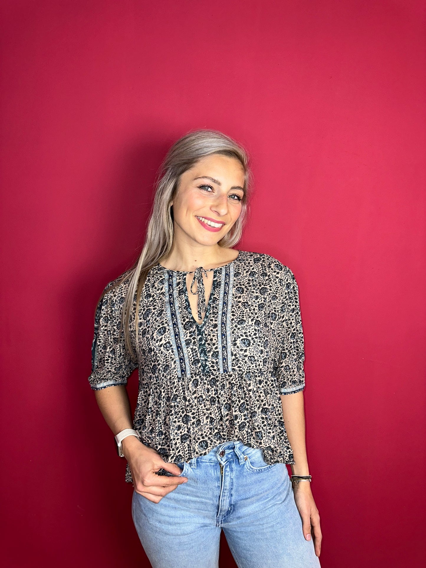 Blouse ba&sh Tobias print - Maat 3