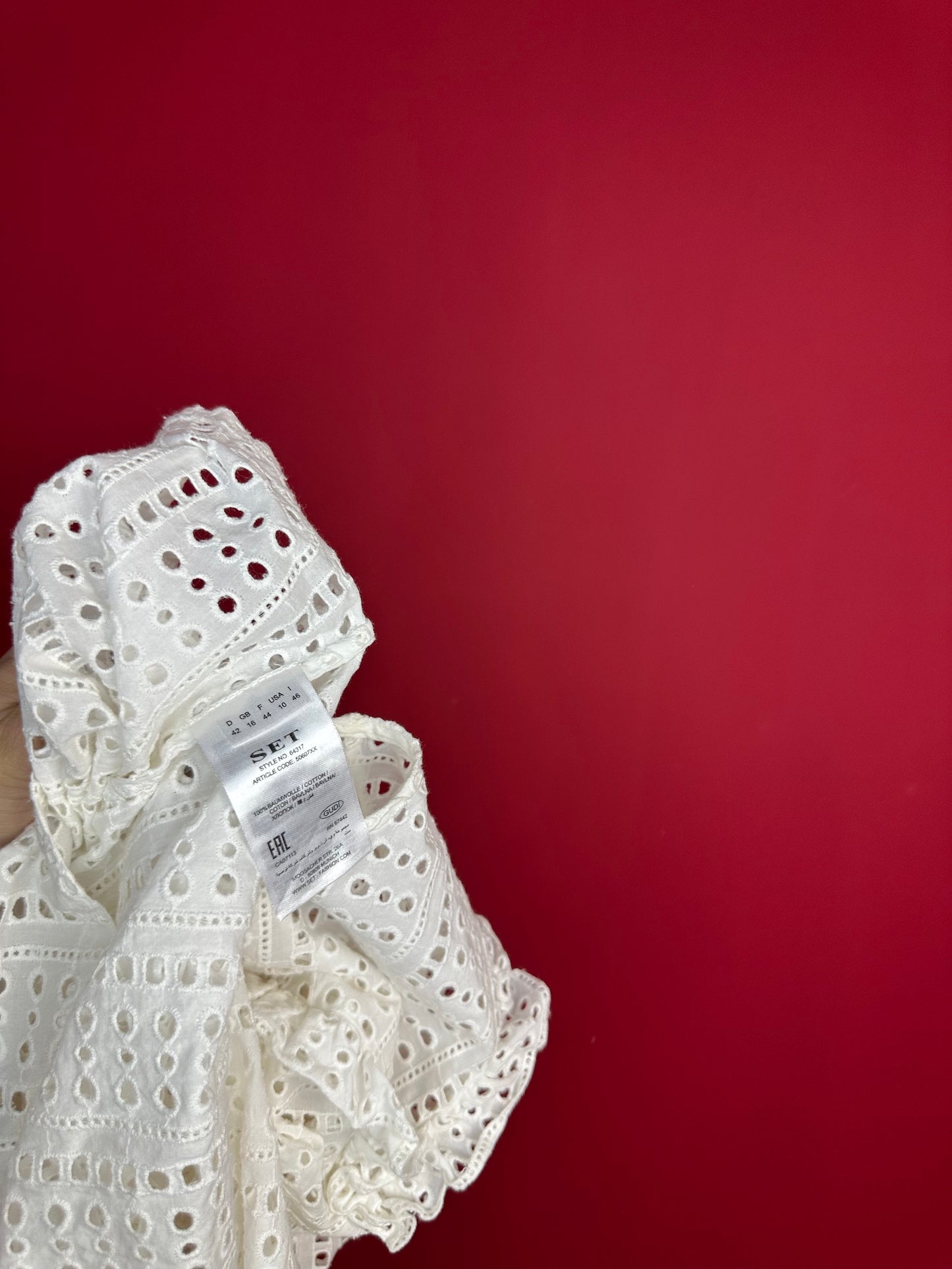 Blouse SET broderie wit - Maat 42