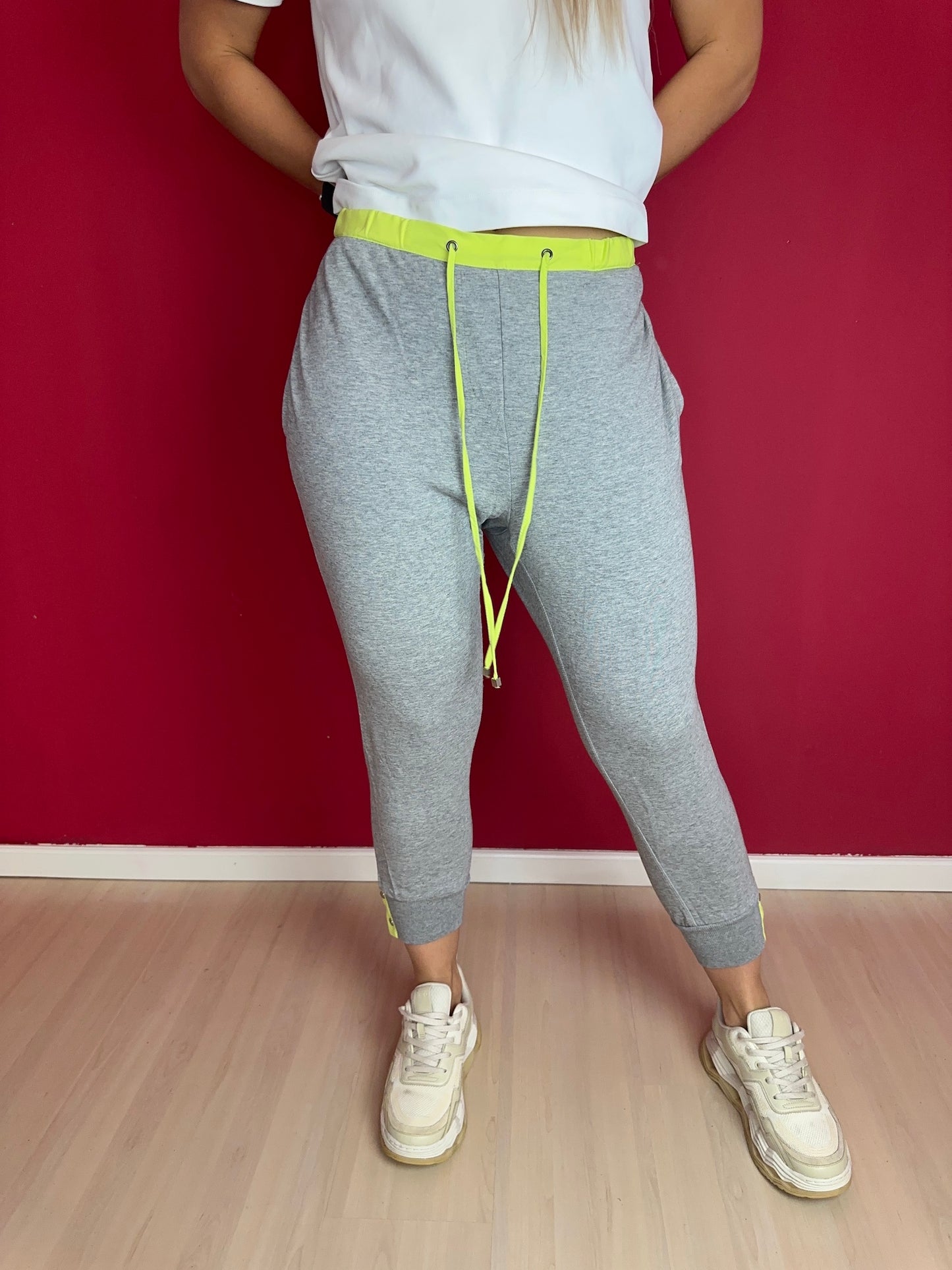 Broek Liu Jo jogging grijs/geel - Maat 42