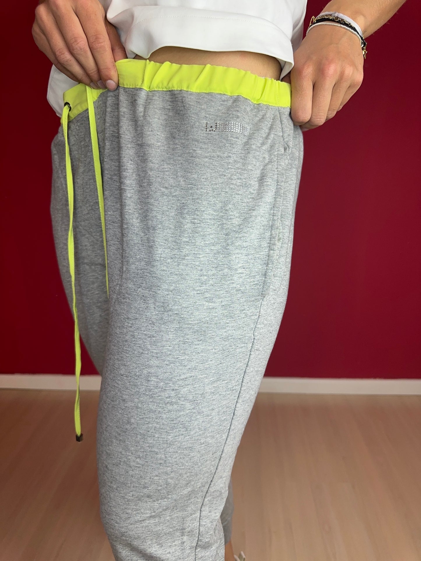 Broek Liu Jo jogging grijs/geel - Maat 42
