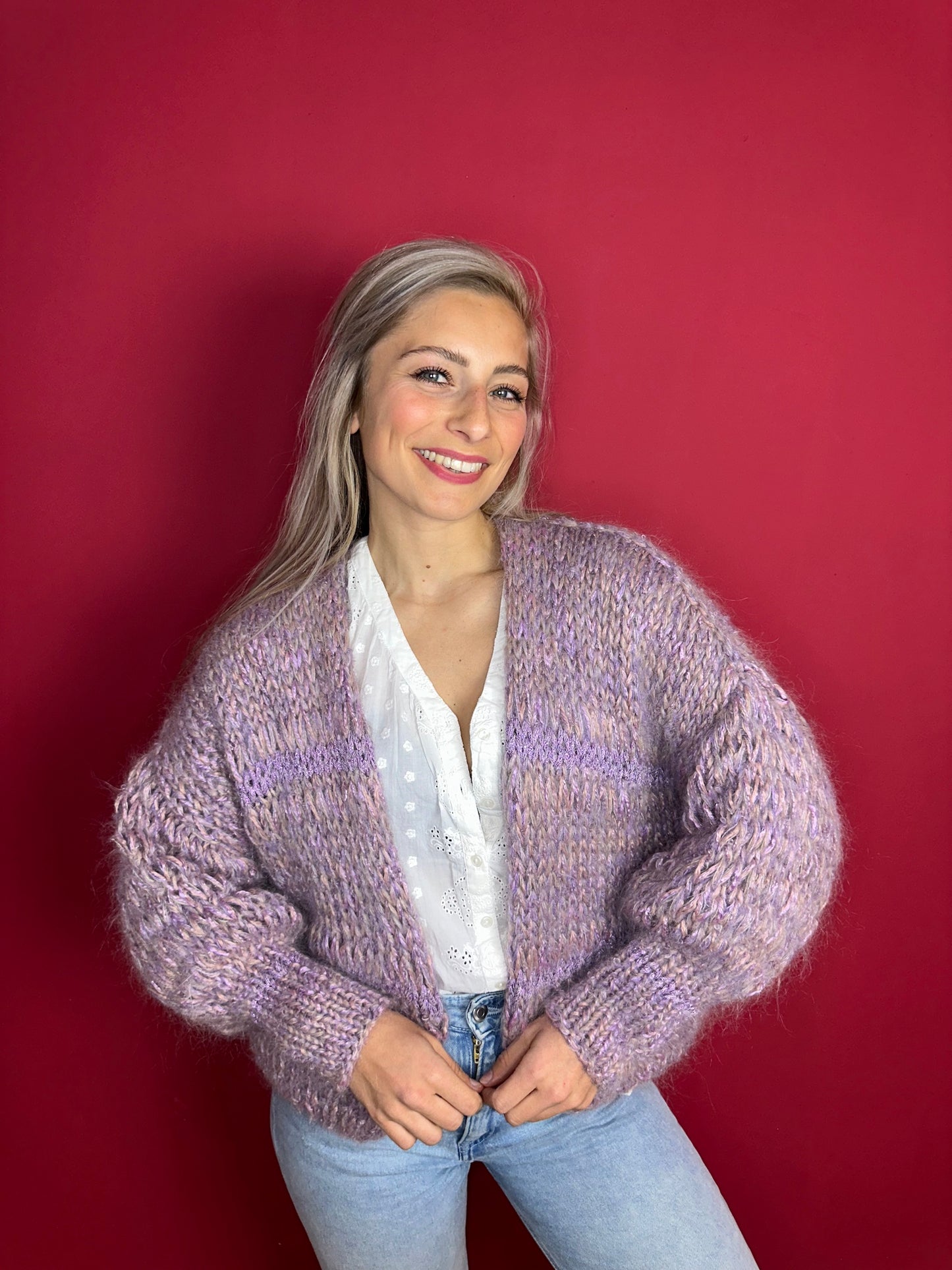 Vest Les Deux gebreid lila