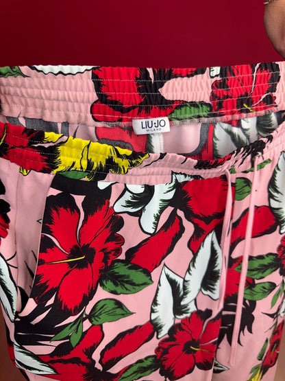 Broek LIU JO bloemenprint roze - Maat 40