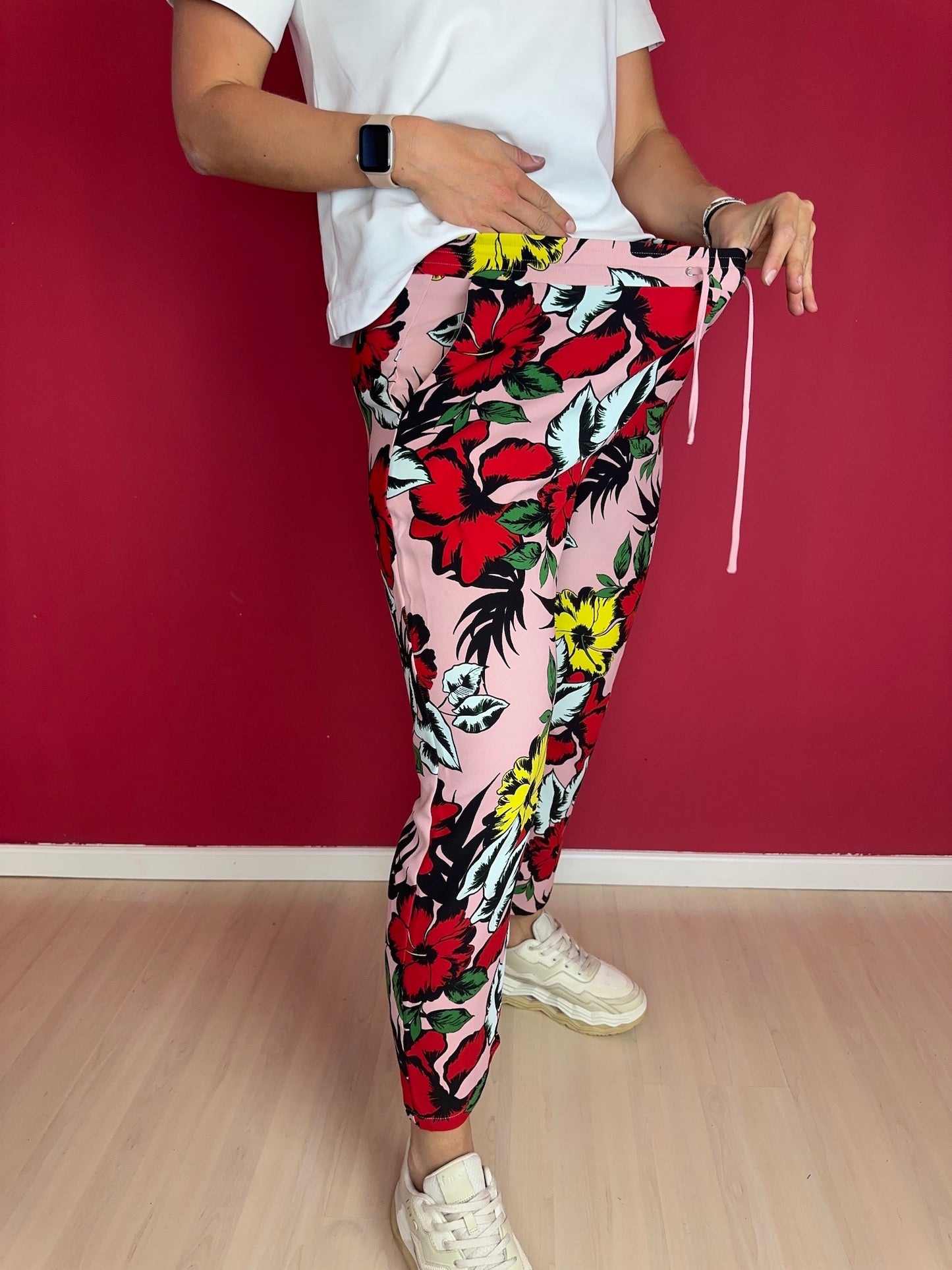 Broek LIU JO bloemenprint roze - Maat 40