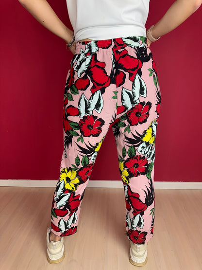 Broek LIU JO bloemenprint roze - Maat 40