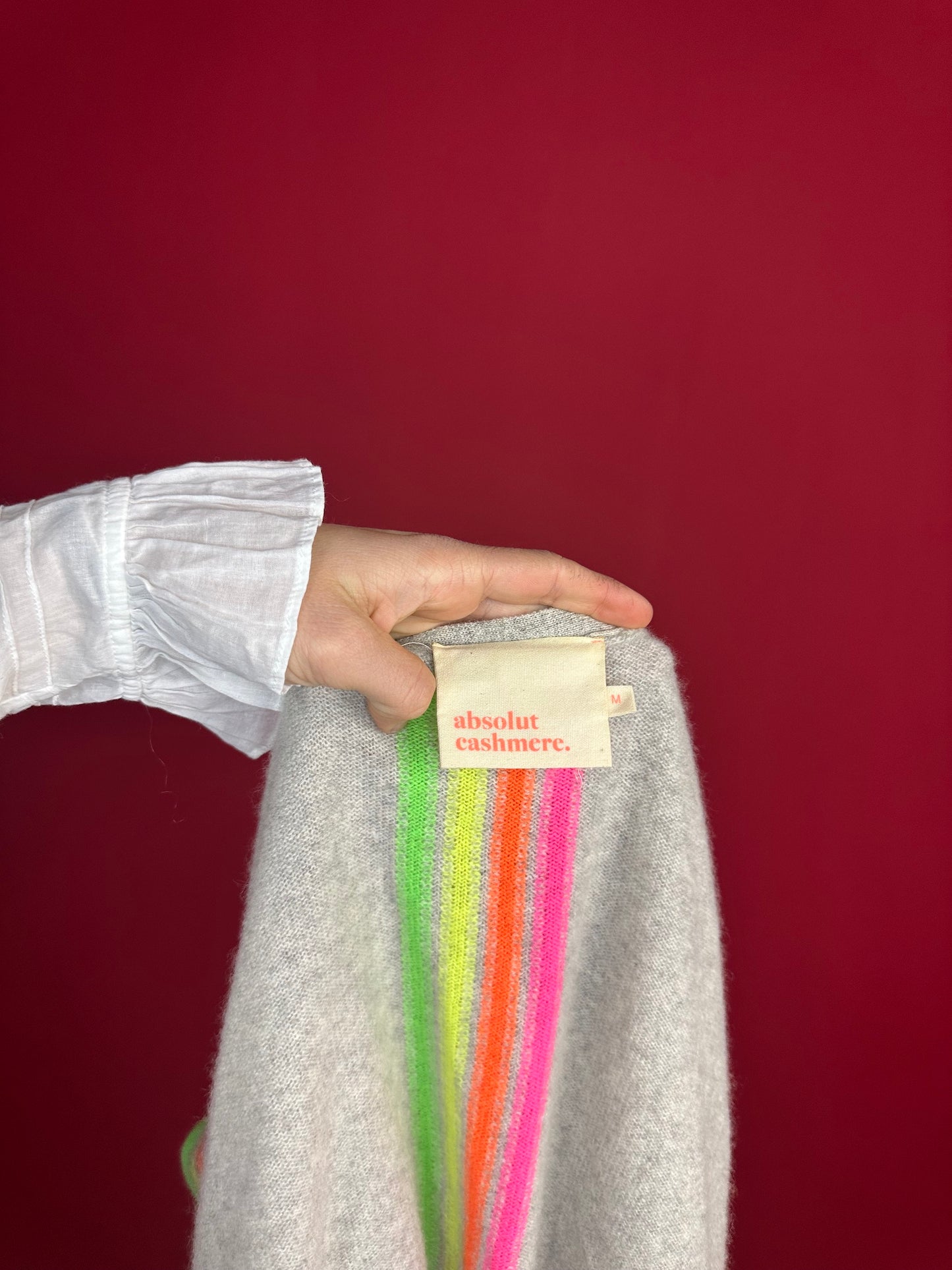 Vest Absolut Cashmere lichtgrijs&Neon - Maat M
