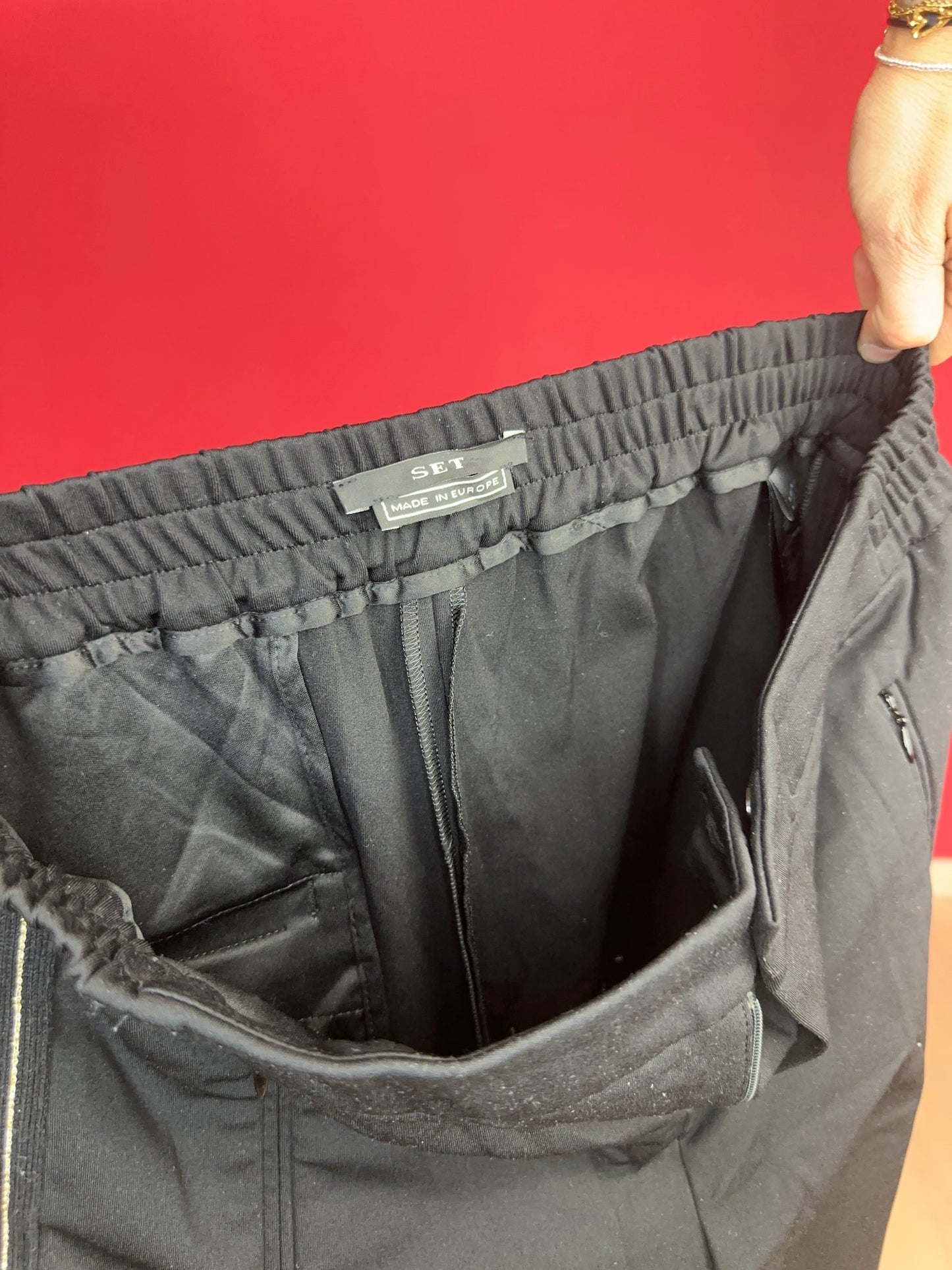 Broek SET zwart bies - Maat 38