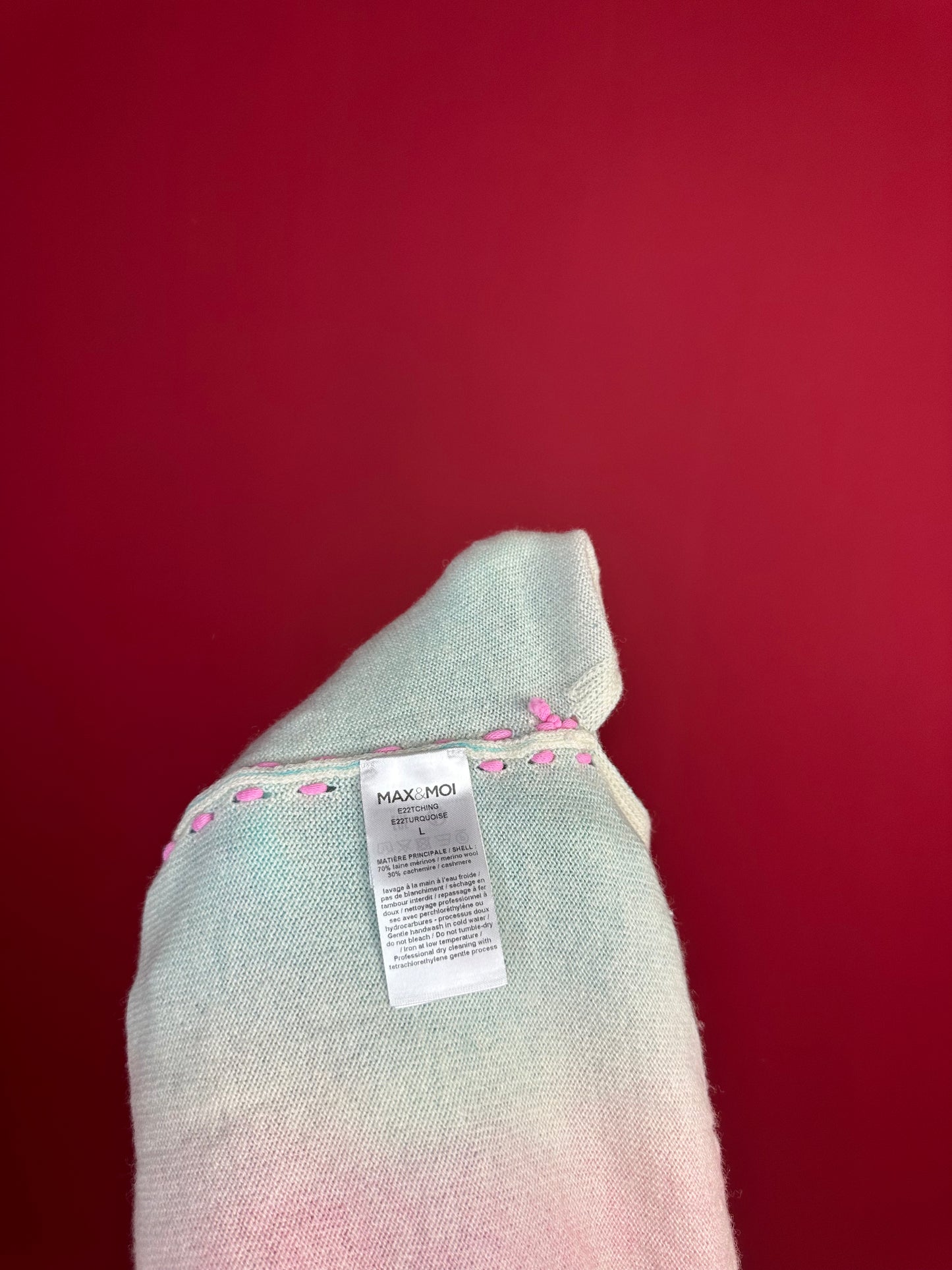 Trui Max&Moi tiedye roze/aqua - Maat L
