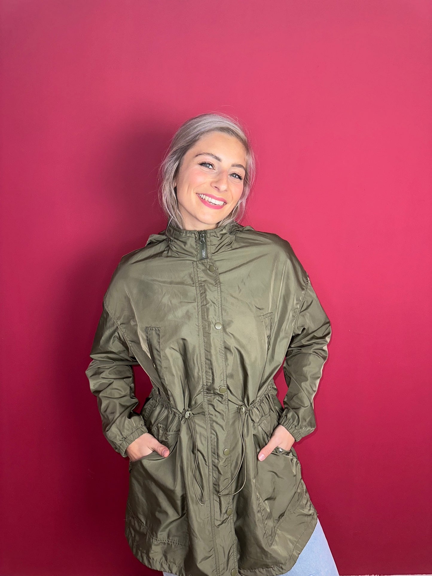 Jas SET parka legergroen - Maat 38