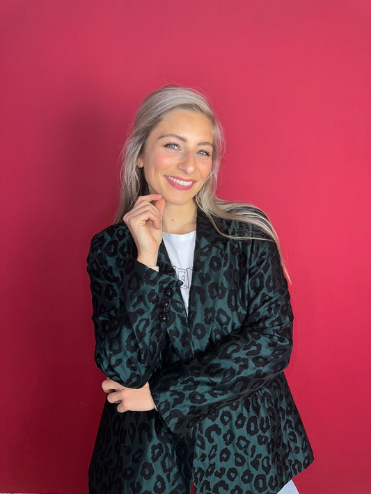 Blazer Anine Bing panterprint donkergroen - Maat L