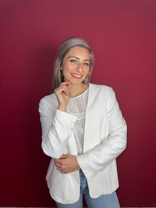 Blazer Twinset linnen wit - Maat XL