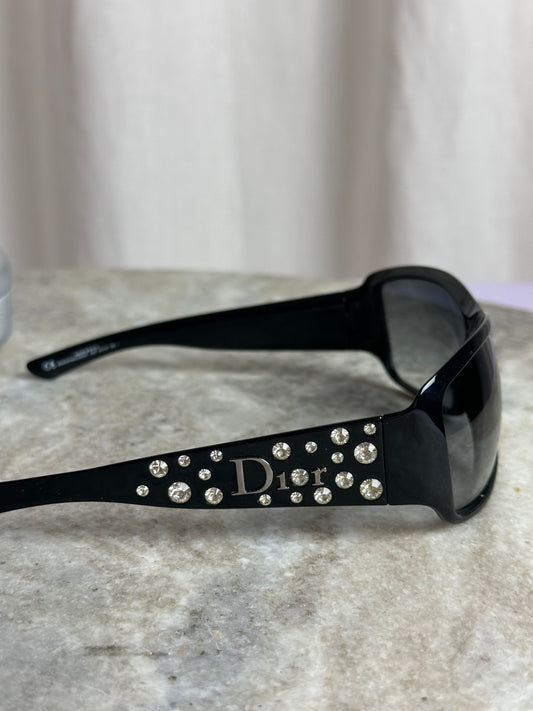 Zonnebril Dior– zwart montuur met strass