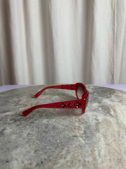 Zonnebril Louis Vuitton Fleur de Monogram rood