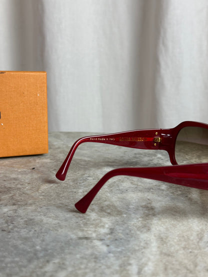 Louis Vuitton zonnebril – rood montuur met Monogram strass details