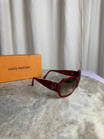 Louis Vuitton zonnebril – rood montuur met Monogram strass details