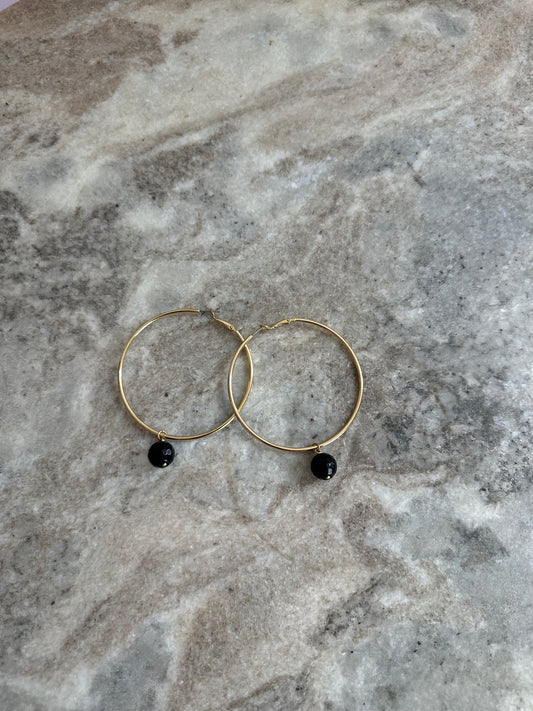 Oorbellen ringen goud&zwart
