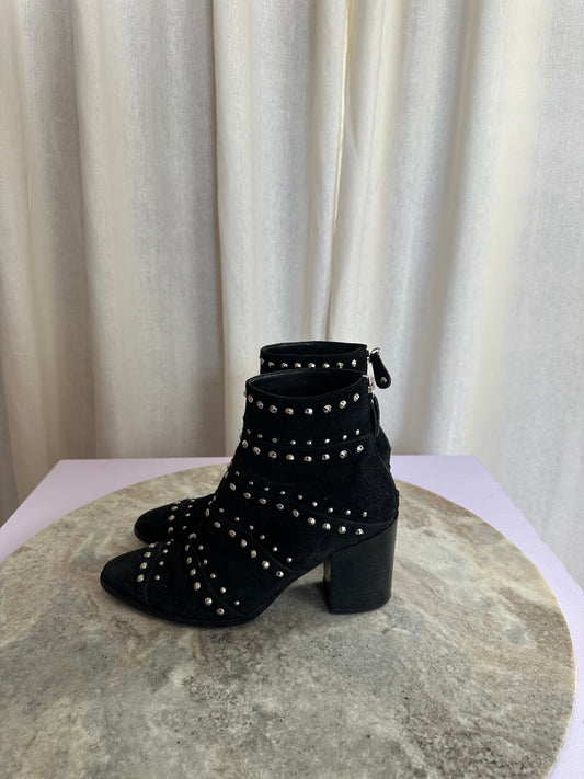 Laarzen Vero Cuoio suede zwart studs - Maat 39