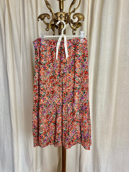 Rok SET bloemenprint koraal - Maat 38