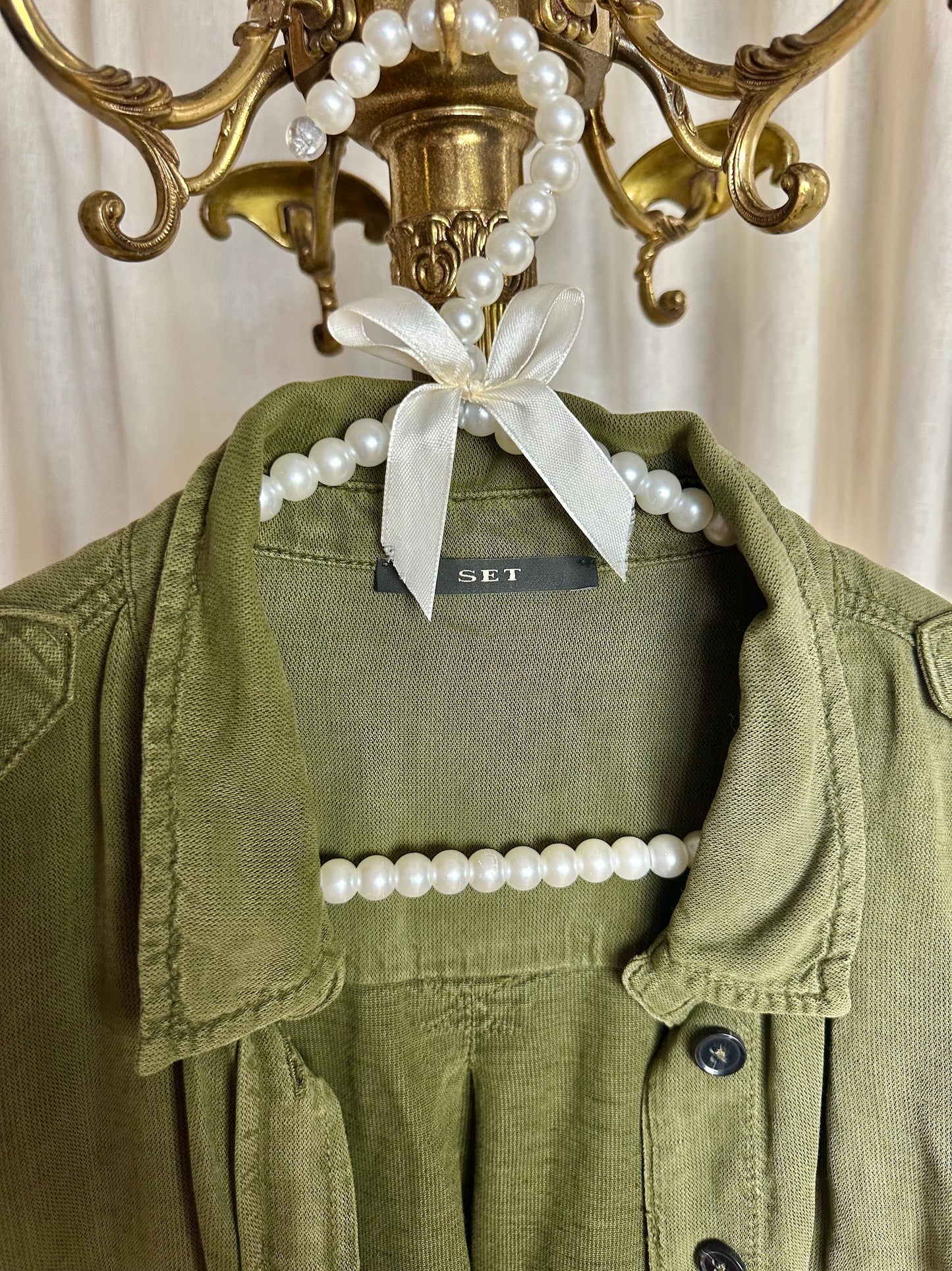 Blouse SET legergroen - Maat 40