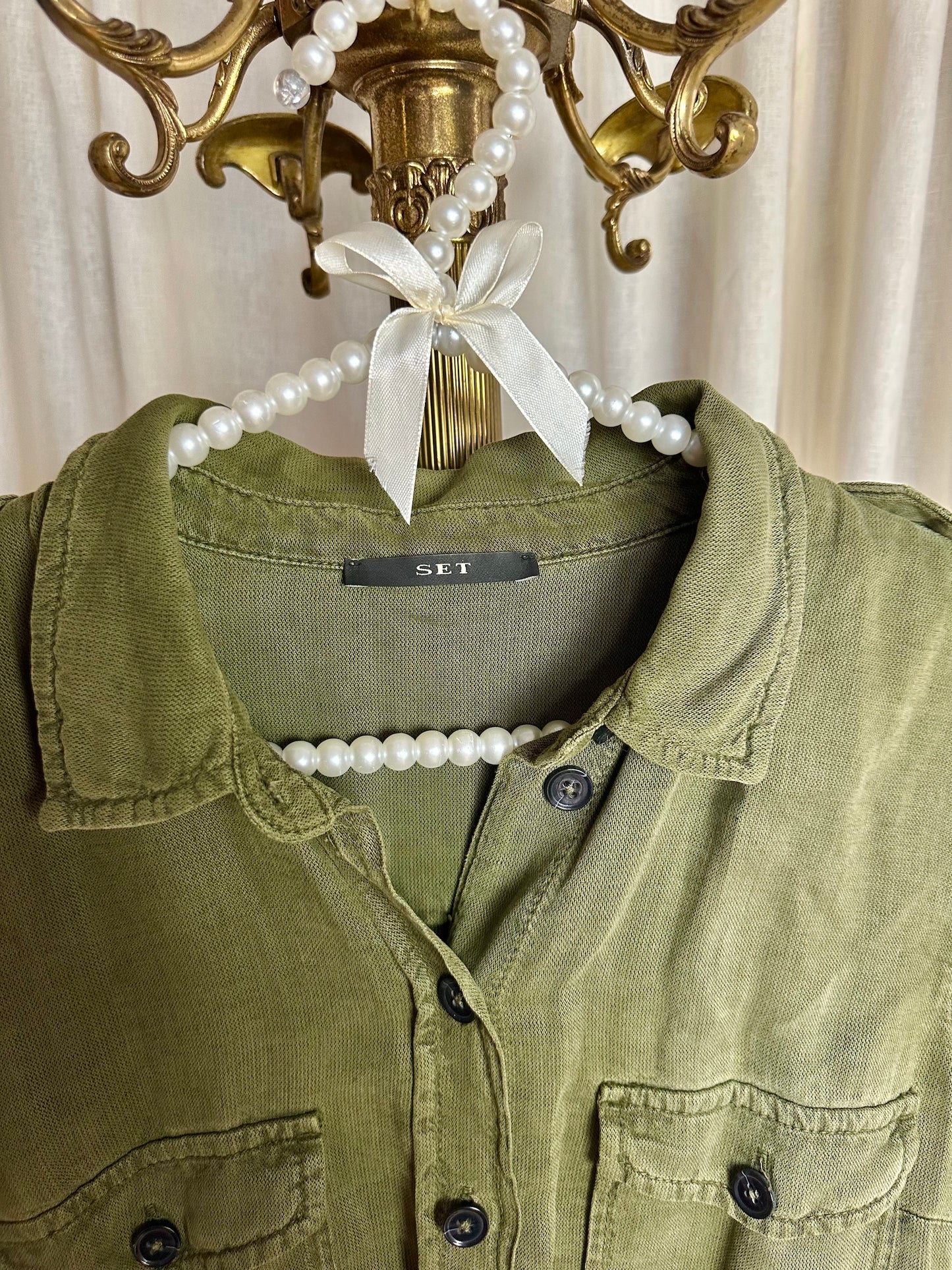 Blouse SET legergroen - Maat 40