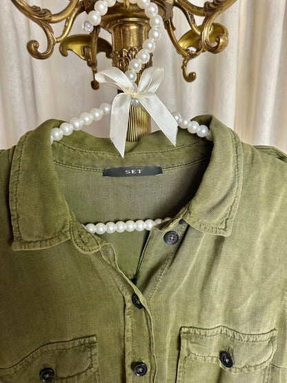 Blouse SET legergroen - Maat 40