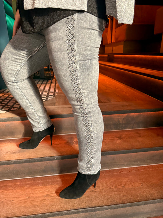 Jeans Liu Jo grijs strass - Maat 38/40