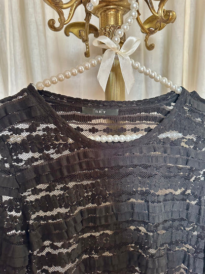 Top SET kant zwart - Maat 36