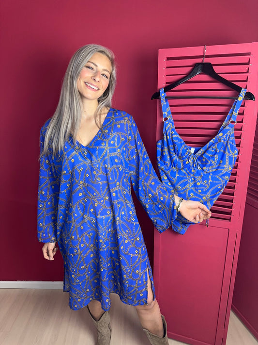 2-delige set Prima Donna Tuniek & Badpak cobalt kettingen - Maat 90E