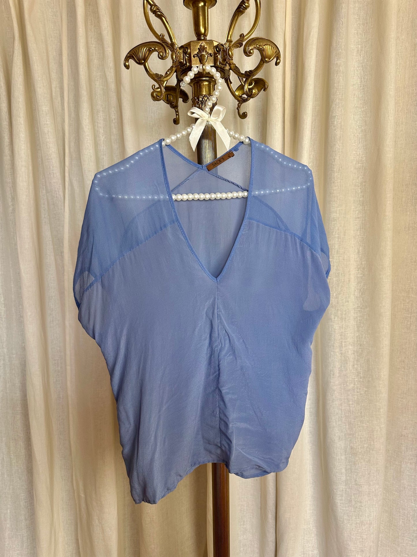Blouse Sack's jeansblauw - Maat 1