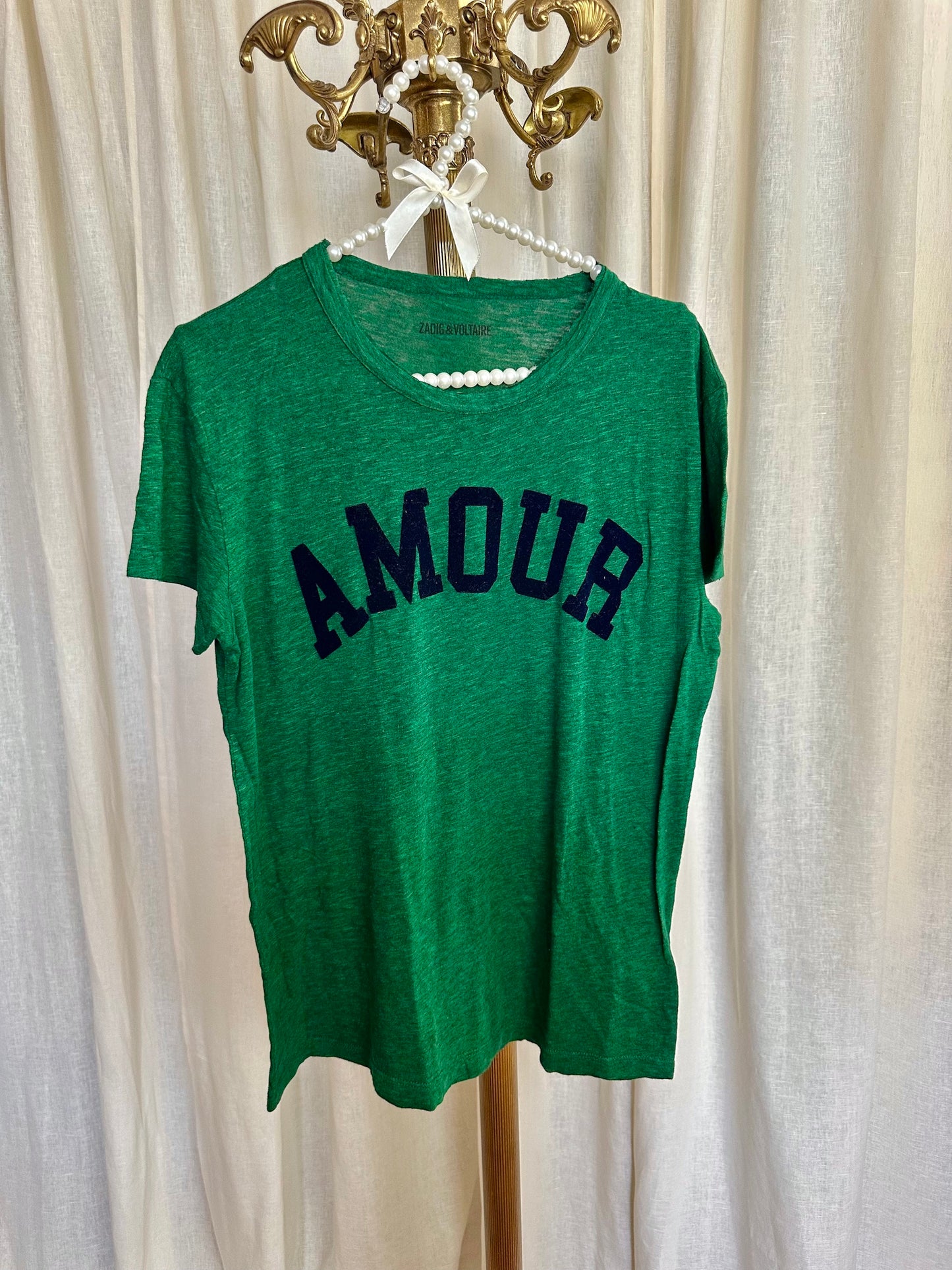 T-shirt Zadig&Voltaire 'Amour' groen - Maat M