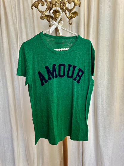T-shirt Zadig&Voltaire 'Amour' groen - Maat M