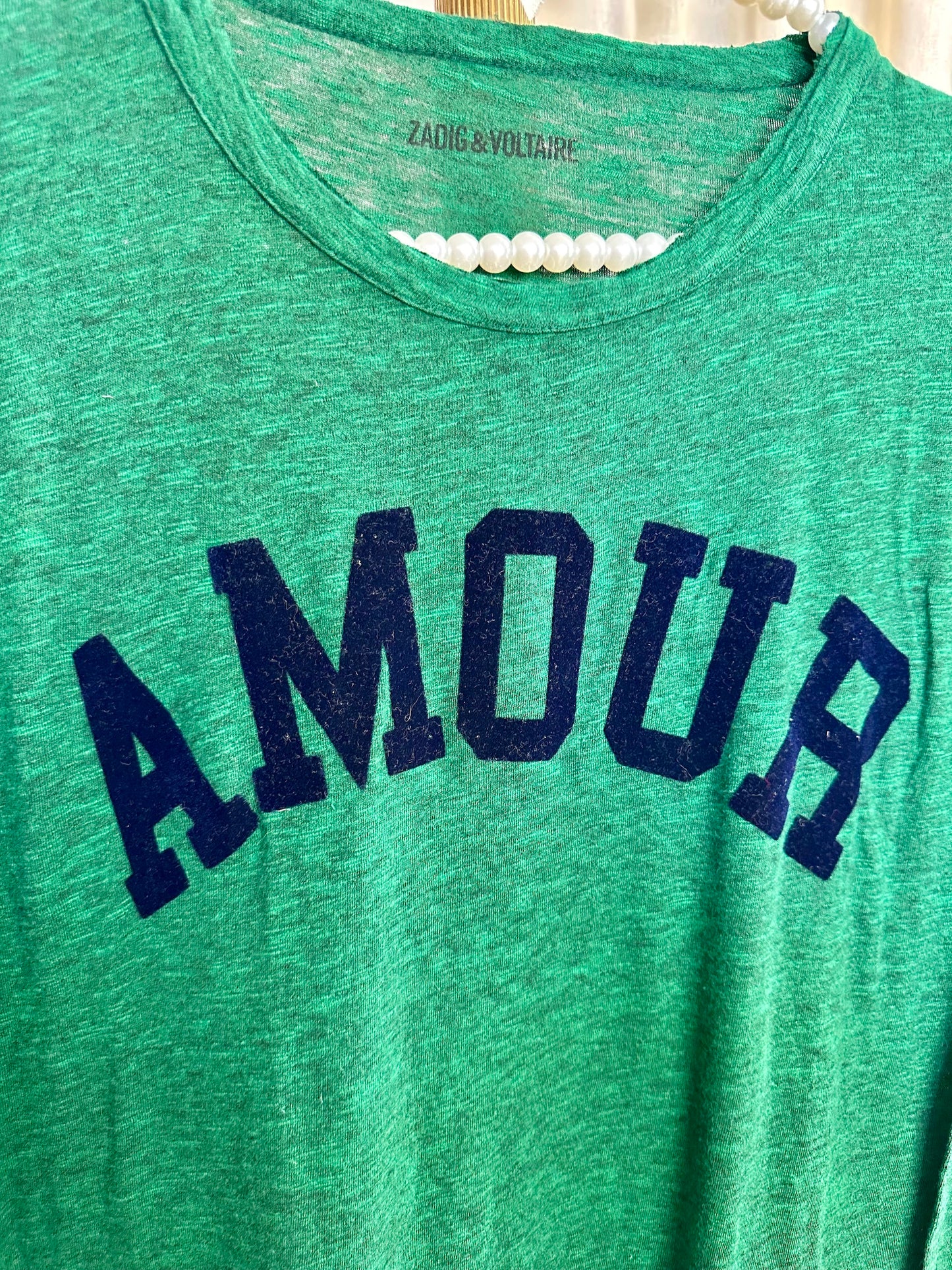 T-shirt Zadig&Voltaire 'Amour' groen - Maat M