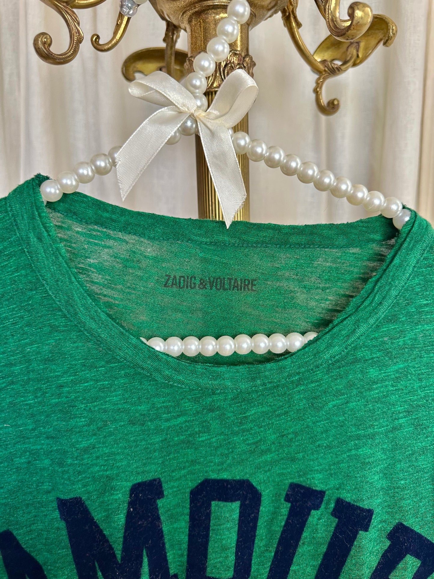 T-shirt Zadig&Voltaire 'Amour' groen - Maat M