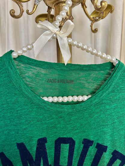 T-shirt Zadig&Voltaire 'Amour' groen - Maat M