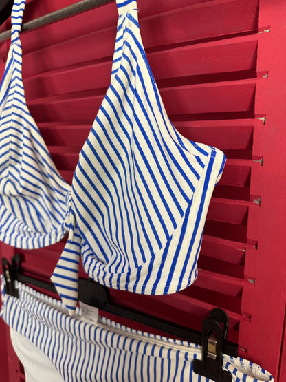 Bikini Freya streep blauw/wit - Maat 80G