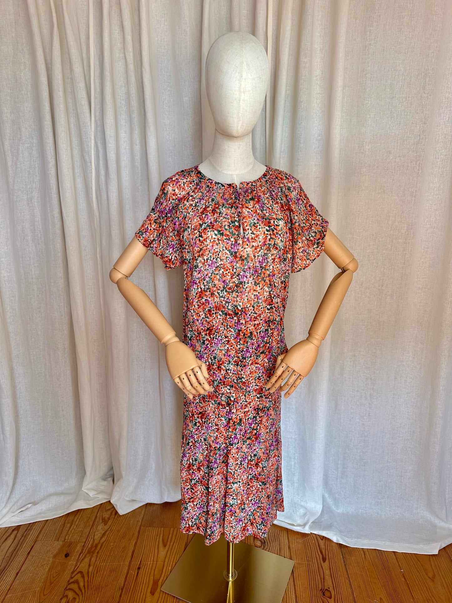 Rok SET bloemenprint koraal - Maat 38