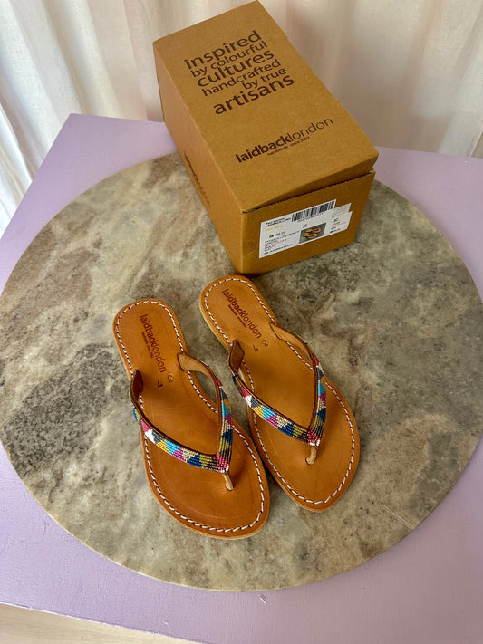 Slippers Laidbacklondon bruin,multi-color maat 37