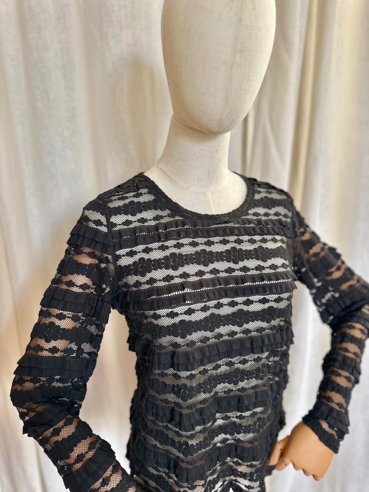 Top SET kant zwart - Maat 36