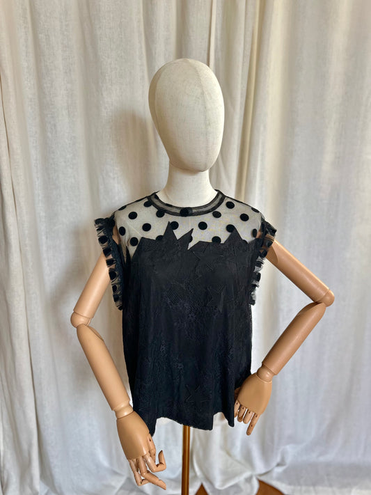 Top Zadig&Voltaire kant zwart - Maat L