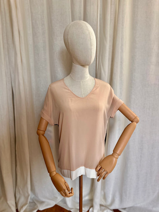 Blouse Marc Cain lichtroze, zwart - Maat 38/40