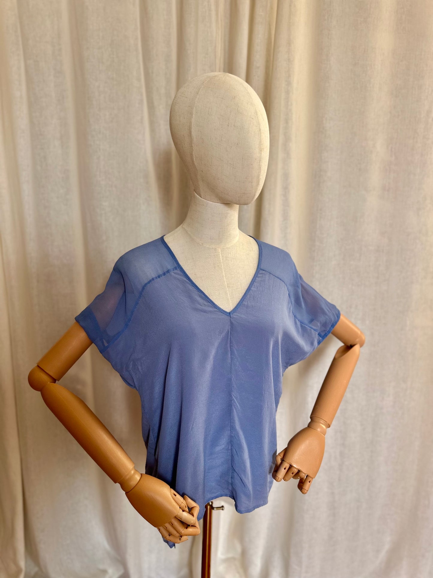 Blouse Sack's jeansblauw - Maat 1