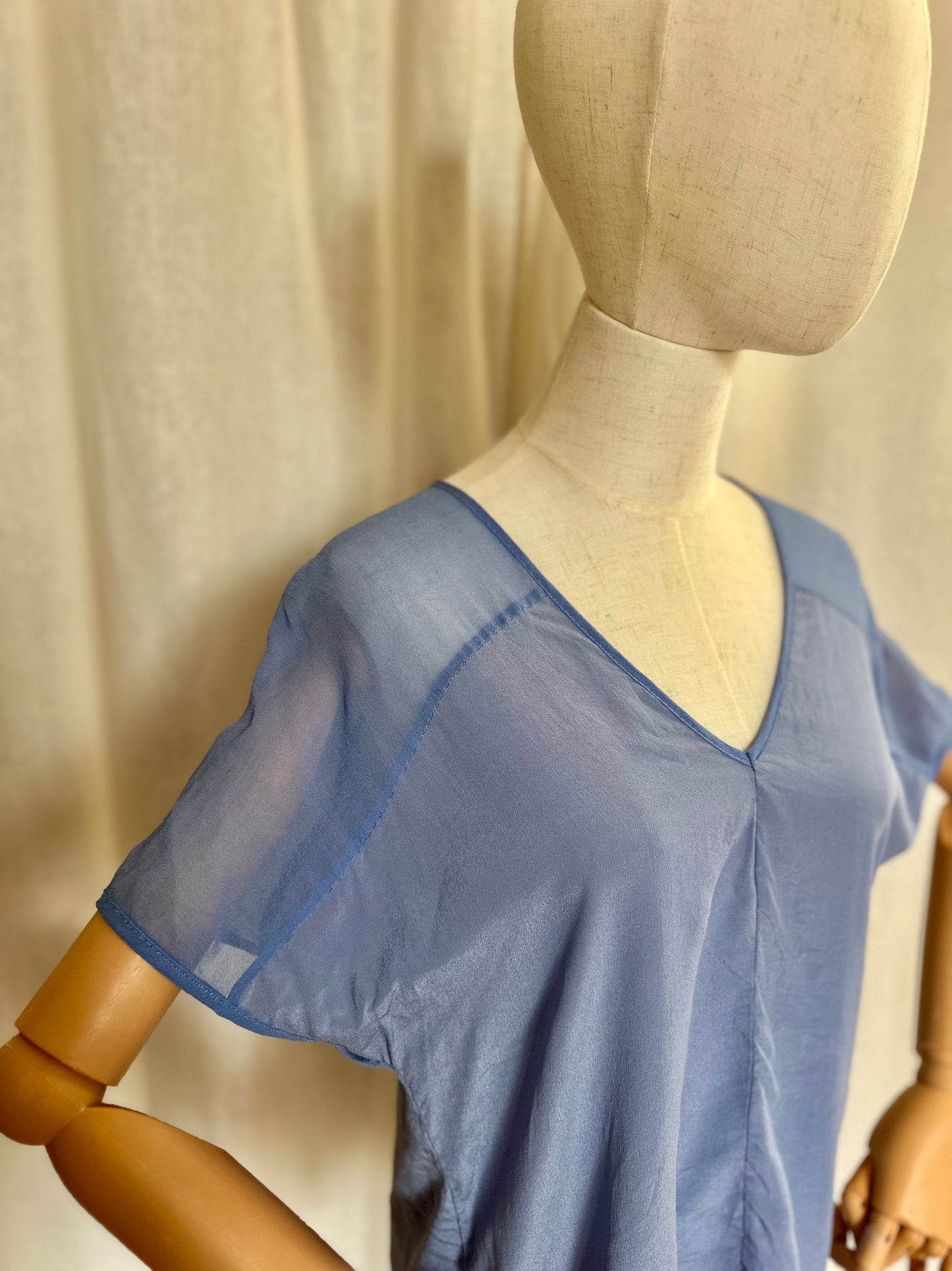Blouse Sack's jeansblauw - Maat 1