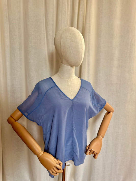 Blouse Sack's jeansblauw - Maat 1