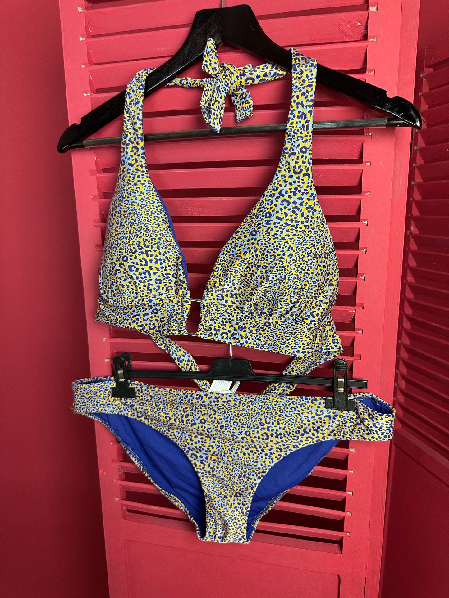 Set Seafolly bikini & jumpsuit panterprint paars/geel - Maat L/XL
