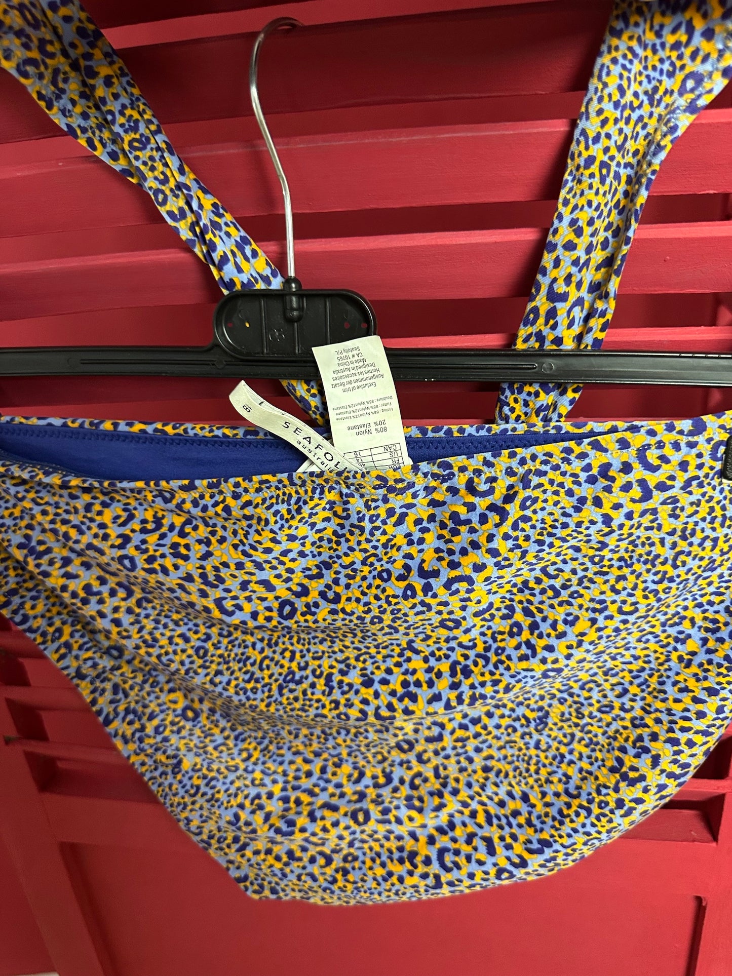 Set Seafolly bikini & jumpsuit panterprint paars/geel - Maat L/XL