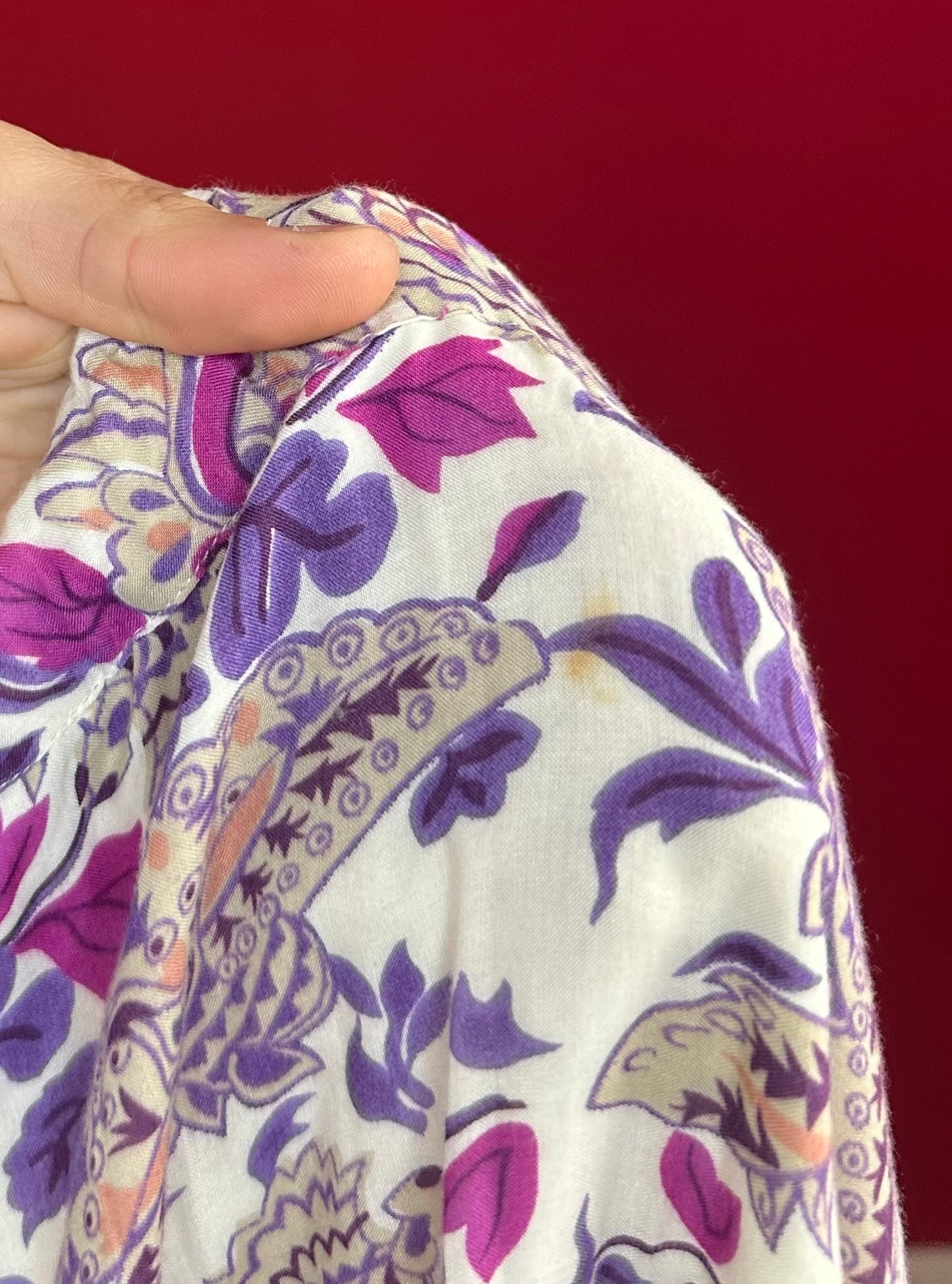 Rok ba&sh print roze/paars - Maat 2