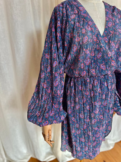 Jurk Alix blauw glitter - Maat S