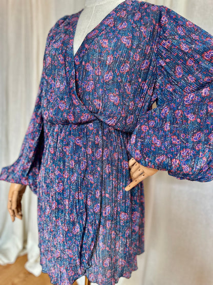 Jurk Alix blauw glitter - Maat S