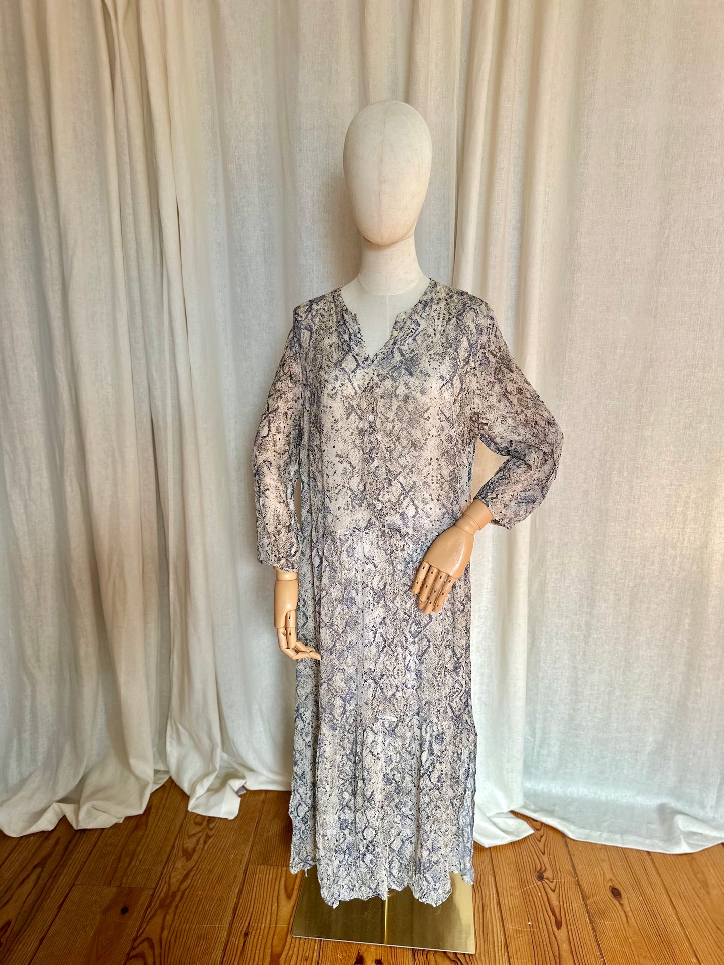 Jurk Set slangenprint wit - Maat 42